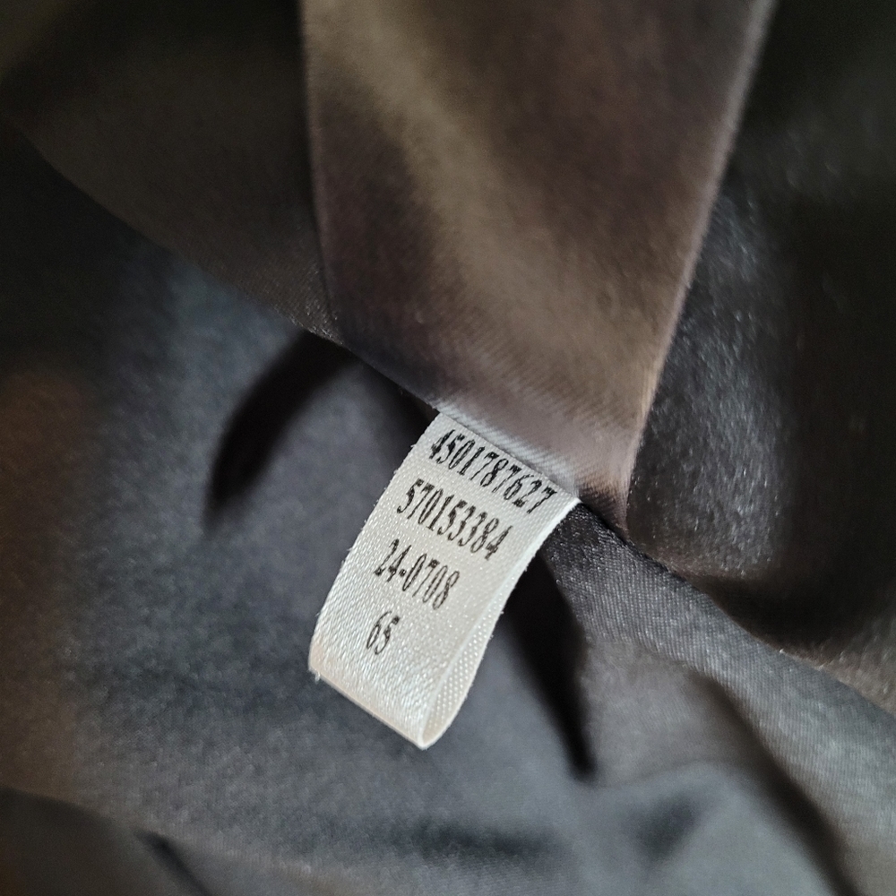 WHBM Single Button Pinstriped Leather Accent Blazer - Picture 13 of 14